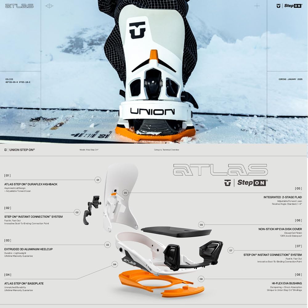 【値下げ】UNION ビンディング ATLAS STEP ON Mサイズ UNION BINDING 日本正規品 スノーボード ビンディング ユニオン UNION